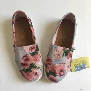 Toms Floral Slip on Shoes
